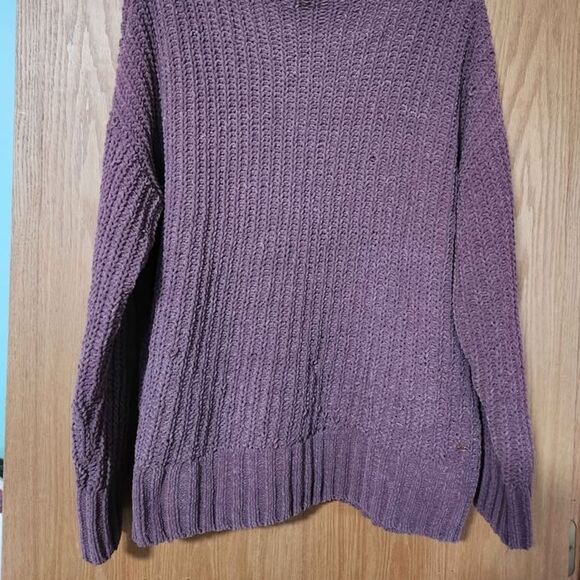 PINK Victorias Secret Medium Cozy Mauve Turtleneck Sweater oversized chunky lady - Picture 2 of 16
